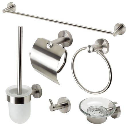 Alfi Brand Brushed Nickel 6 Piece Matching Bathroom Accessory Set AB9513-BN